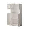 Modern LED Four-Door Storage Cabinet w/ Transparent Acrylic Doors
