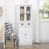 Classic 61" Freestanding Kitchen Cabinet w/ Adjustable Shelves & 2 Drawers