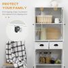 Classic 61" Freestanding Kitchen Cabinet w/ Adjustable Shelves & 2 Drawers