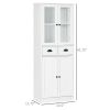 Classic 61" Freestanding Kitchen Cabinet w/ Adjustable Shelves & 2 Drawers