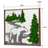 Bear Metal Art Moss Wall Decor