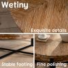 Modern Retro Splicing Round Coffee Table w/ Black Cross Legs Base