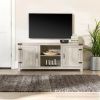 Modern Farmhouse Barn Door 65" TV Stand- Stone Grey