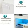 Modern White High Gloss 55 Inch LED TV Stand w/ Glass Shelves