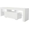 Modern White High Gloss 55 Inch LED TV Stand w/ Glass Shelves