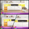 Modern White High Gloss 55 Inch LED TV Stand w/ Glass Shelves