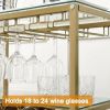 Modern Gold Glass Bar Cart w/ Stackable Wine Racks
