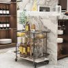 Luxury Modern Rolling 2-Tier Bar Cart for Serving