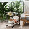 Luxury Modern Rolling 2-Tier Bar Cart for Serving