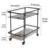 Luxury Modern Rolling 2-Tier Bar Cart for Serving