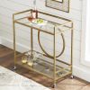 Mid-Century Metal & Glass Bar Cart, Gold Finish