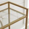 Mid-Century Metal & Glass Bar Cart, Gold Finish