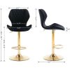 EALSON Velvet Bar Stools w/ Swivel Back, Gold Base-Set of 2