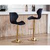 EALSON Velvet Bar Stools w/ Swivel Back, Gold Base-Set of 2