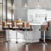 Modern Adjustable Walnut Bentwood Bar Stools - Set of 4