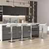 Modern Swivel Adjustable Barstools w/ Solid Wave Seats - White (Set of 4)