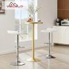Modern Swivel Adjustable Barstools w/ Solid Wave Seats - White (Set of 4)