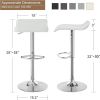 Modern Swivel Adjustable Barstools w/ Solid Wave Seats - White (Set of 4)