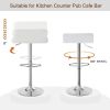 Modern Swivel Adjustable Barstools w/ Solid Wave Seats - White (Set of 4)