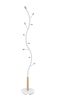 Arles Metal White and Oak Standing Coat Rack