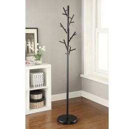 Modern Black Coat Rack with 18 Hooks