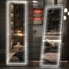 Modern 56" x 16" Full Length LED Mirror w/ Triangle Pattern Light