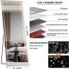 Modern 56" x 16" Full Length LED Mirror w/ Triangle Pattern Light