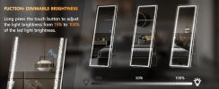 Modern 56" x 16" Full Length LED Mirror w/ Triangle Pattern Light