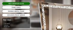 Modern 56" x 16" Full Length LED Mirror w/ Triangle Pattern Light