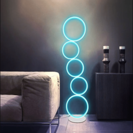 Five Rings RGB Minimalist Circular Floor Lamp