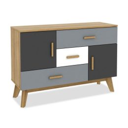 Free-standing Storage Floor Cabinet w/ 2 Doors & 3 Drawers