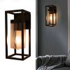 Vintage Glass Wall Sconce Lamp w/  Metal Cage Light Fixture