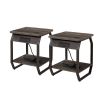 Modern End Tables Set w/  Charging Station, USB Ports, &  Socket (set of 2)