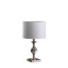 19.75" Satin Nickel Solid Crystal Orb Metal Table Lamp