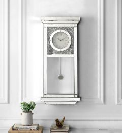 ACME Noralie Wall Clock Mirrored & Faux Diamonds