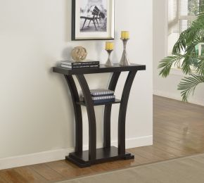 Transitional Draper Console Table in Gray Finish w/ Open Storage Shelf