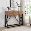 43.31-Inch Industrial Wood Console Table with Two Drawers by Yeah Depot