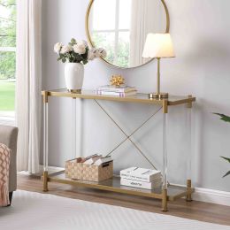 43.31-Inch Golden Glass Acrylic Console Table by Yeah Depot
