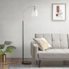 Bristol Arched Metal Floor Lamp w/ Frosted Glass Shade