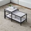Modern Wood-Marble Color Top Nesting Coffee Table Set