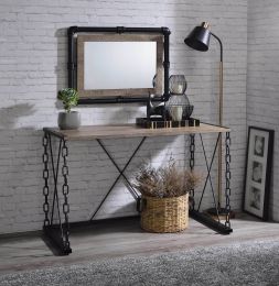 ACME Jodie Console Table in Rustic Oak & Antique Black Finish
