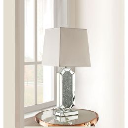 ACME Modern Table Lamp in Mirrored & Faux Diamonds