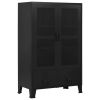 Office Cabinet with Mesh Doors Industrial Black - Steel