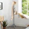 Adjustable Wooden Tree Coat Rack w/  8 Hooks by  Johns Homes (Grey)