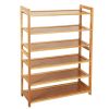 Stylish Bamboo 6-Tier Entryway Shoe Rack