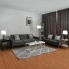 Set of 2 Table Lamps and 1 Floor Lamp w/  Fabric Shades