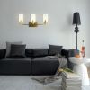 Golden 3-Light Modern Wall Sconce with Clear Glass Shade