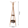 Natural Bamboo Coat Rack with Storage Rack