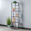 Winsome Wood Isa 5-Tier Shelf in Graphite & Walnut