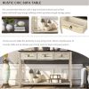TREXM Console Table w/  Drawers and Long Shelf by Yeah Depot (Beige)